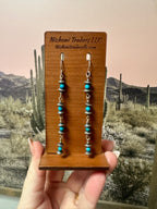 Handmade Turquoise And Sterling Silver Beaded Dangle Earrings