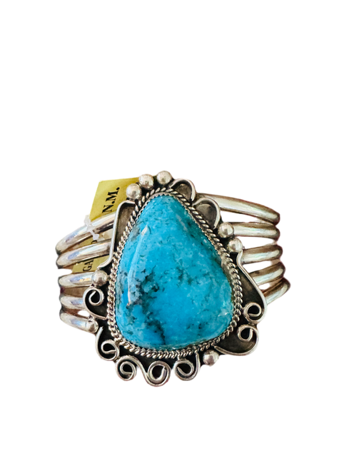 Old Pawn Navajo Sterling Silver & Turquoise Cuff Bracelet