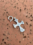 Navajo Crafted Sterling Silver Hand Stamped Cross Charm