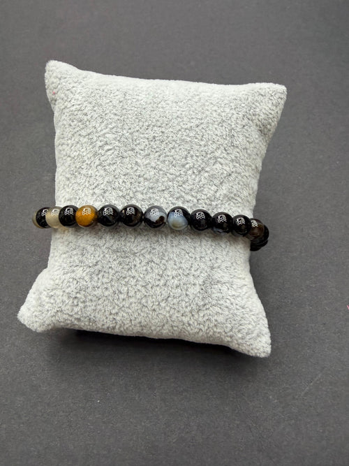 Banded Agate 4mm Beaded Stretch Bracelet