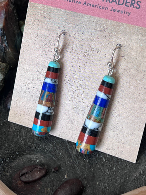 Santo Domingo Layered Multistone Earrings by Ronald Chavez, Stacked Gems #1