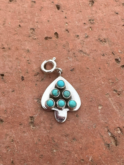 Sterling Silver and Turquoise Mini Christmas Tree Charm