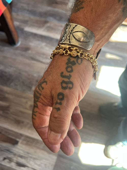 Hand Forged Old Pawn Sterling Silver Ingot Cuff Bracelet by Santa Fe Artist, Buffalo: The Buckle