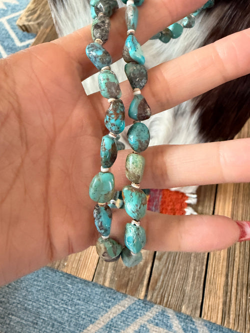 Handcrafted Turquoise & Heishi Beaded 28” Necklace
