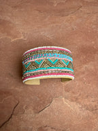 “The Golden Collection” Handmade Beaded Cuff Bracelet