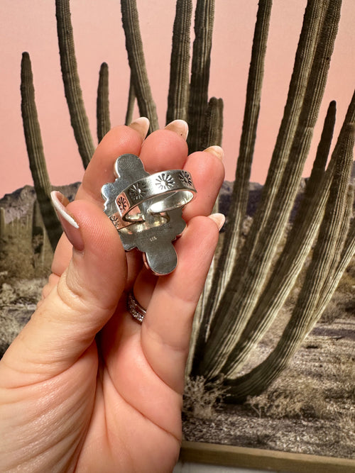 Beautiful Handmade Sonoran Mountain Turquoise, Palomino Turquoise, Lapis And Sterling Silver Adjustable Ring