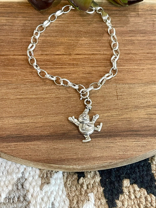 Native Handmade Sterling Silver CHRISTMAS SNOWMAN Charm