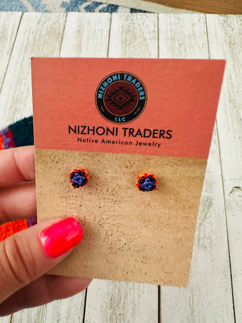 Navajo Handmade Beaded Stud Earrings