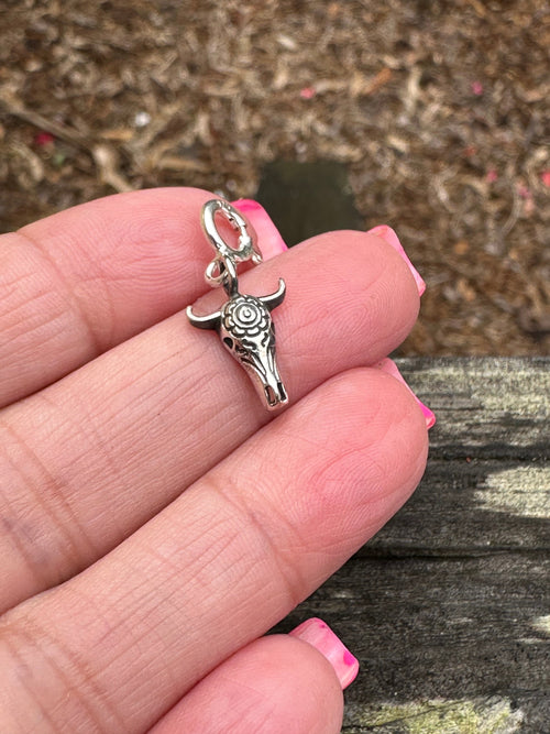 Sterling Silver Mini Steer Head Charm