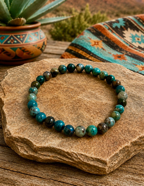 Chrysocolla 6mm Beaded stretch bracelet