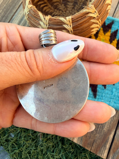 Old Pawn Handcrafted Turquoise and Sterling Silver Pendant