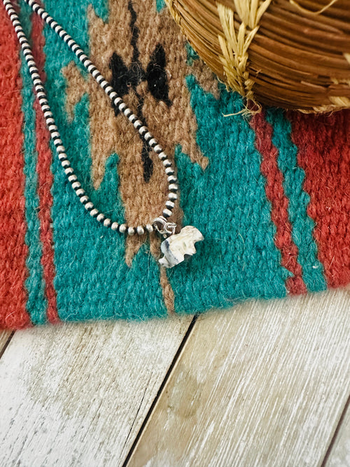 Navajo Hand Carved Blue Mojave Rabbit Charm