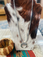 Handcrafted Sterling Silver Pearl Beaded Naja Necklace 24"