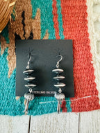 Navajo Sterling Silver Pearl Blossom Dangle Earrings