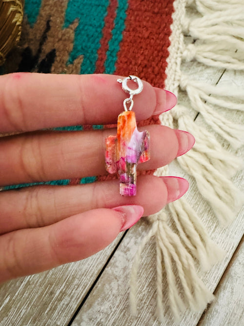 Navajo Hand Carved Pink Mojave Saguaro Cactus Charm
