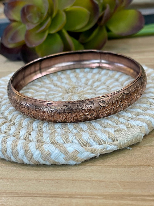Vintage Handmade Copper Bangle Bracelet