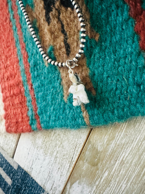 Navajo Hand Carved Blue Mojave Bear Charm