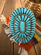 Handcrafted Old Pawn Sterling Silver & Turquoise Cuff Bracelet