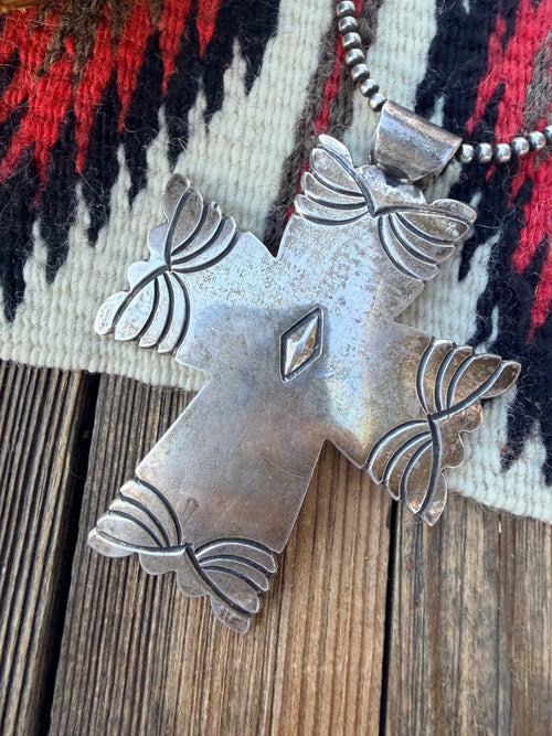 Old Pawn Handcrafted Sterling Silver Cross Pendant
