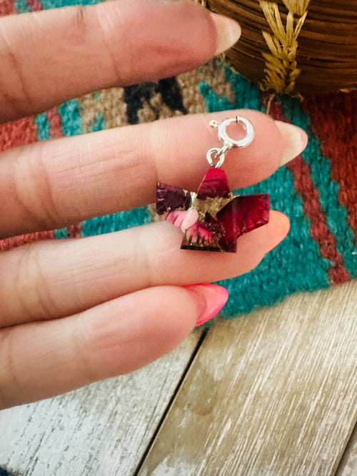 Navajo Hand Carved Rose Dahlia Eagle Charm