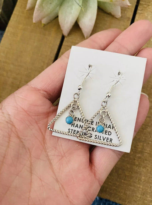 Navajo Turquoise & Sterling Silver Dangle Earrings