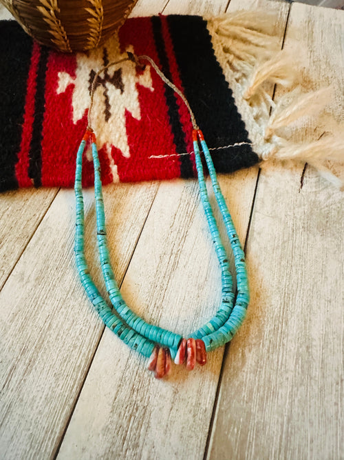 Old Pawn Santo Domingo Turquoise Beaded Necklace