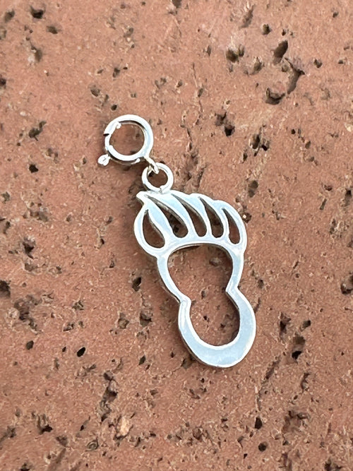 Navajo Crafted Sterling Silver Bear Charm  Charm