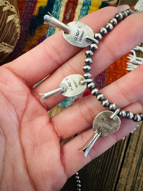 Handcrafted 3mm Sterling Silver Pearl & Multi Stone Blossom Stretch Bracelet