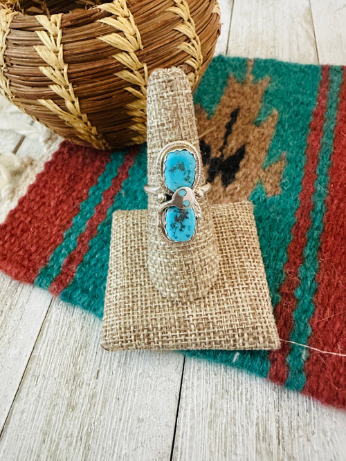 Old Pawn Zuni Sterling Silver & Turquoise Ring by Effie Calavaza