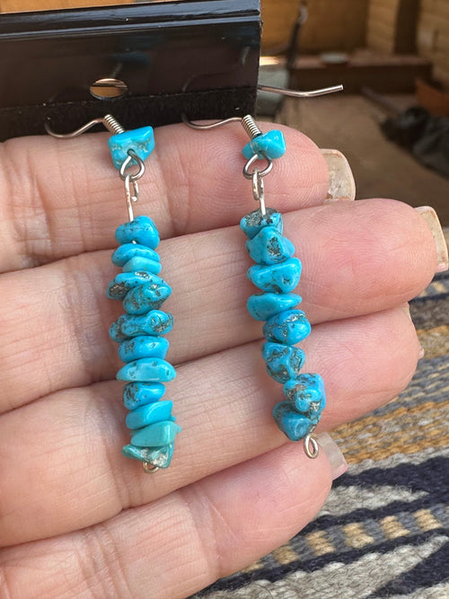 Old Pawn Navajo Sleeping Beauty Chip Dangles
