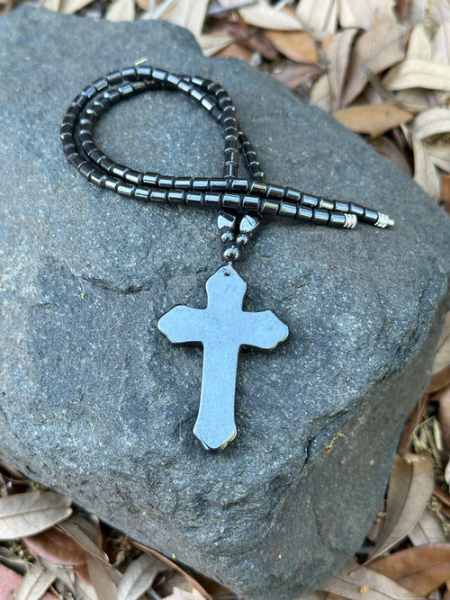 Hematite Cross Necklace