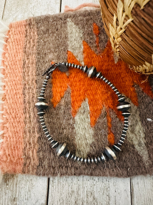 Navajo Sterling Silver Pearl Beaded Bracelet