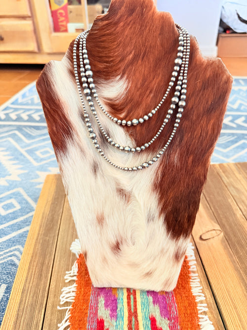 Handcrafted Sterling Silver Pearl Beaded Necklace