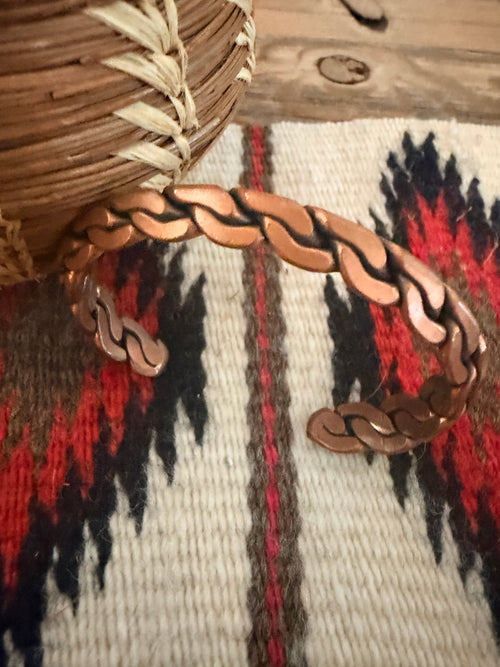Old Pawn Vintage Handcrafted Twisted Copper Cuff Bracelet