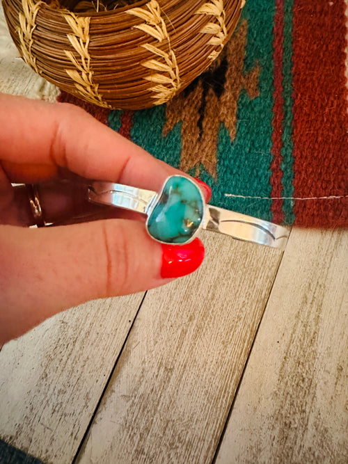 Navajo Sterling Silver & Turquoise Cuff Bracelet