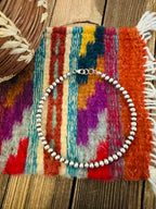 Handcrafted 3mm Sterling Silver Pearl Beaded Bracelet