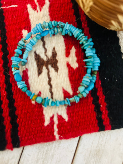 Navajo Turquoise Beaded Wrap Bracelet