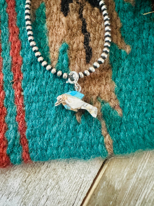 Navajo Hand Carved Blue Mojave Dolphin Charm