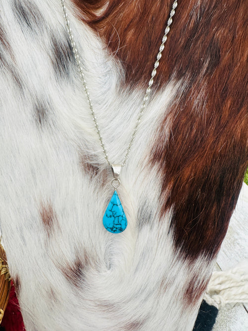 Old Pawn Handcrafted Sterling Silver, Coral and Turquoise Double Sided Necklace