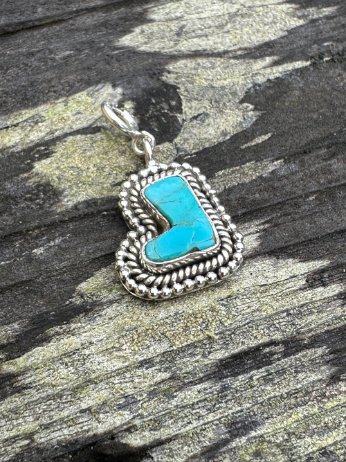 Sterling Silver and Mojave Turquoise The Ugg Charm