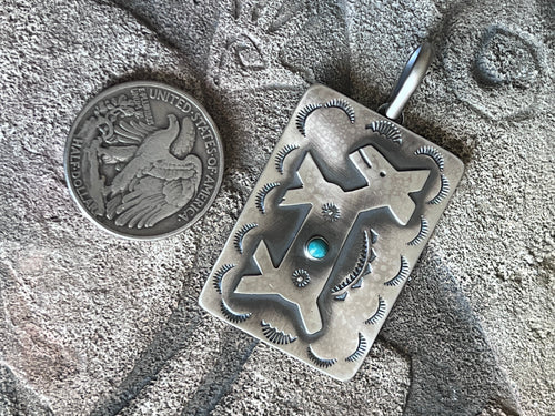 Hand Stamped Sterling Silver Fred Harvey Era Inspired Horse Tag Pendant by Kimari Somers