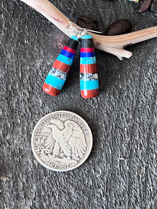 Santo Domingo Layered Multistone Earrings by Ronald Chavez, Stacked Gems #9