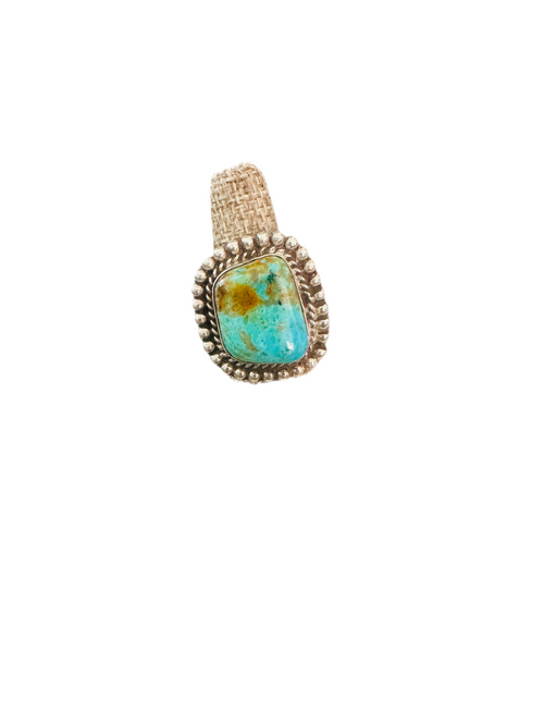 Old Pawn Navajo Sterling Silver & Turquoise Ring Size 6.5