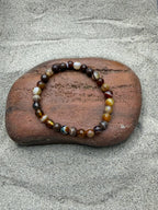 Brown Agate 6mm Beaded Stretch Bracelet