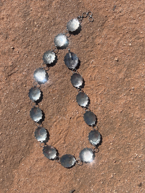 Stunning Estate Collection Handcrafted Sterling Silver and Multistone Cluster Link Concho Belt by Robert Shakey