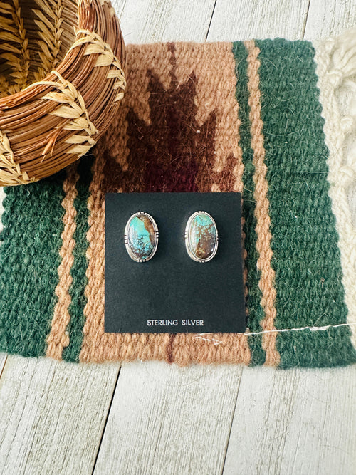 Navajo Sterling Silver & Royston Turquoise Post Earrings