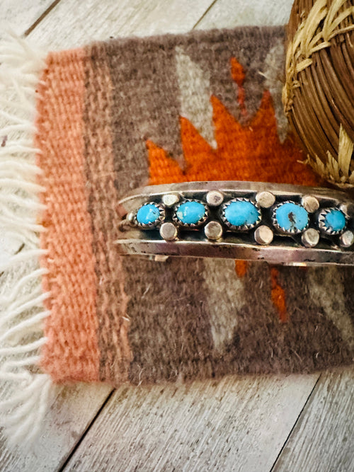 Old Pawn Navajo Turquoise & Sterling Silver Cuff Bracelet