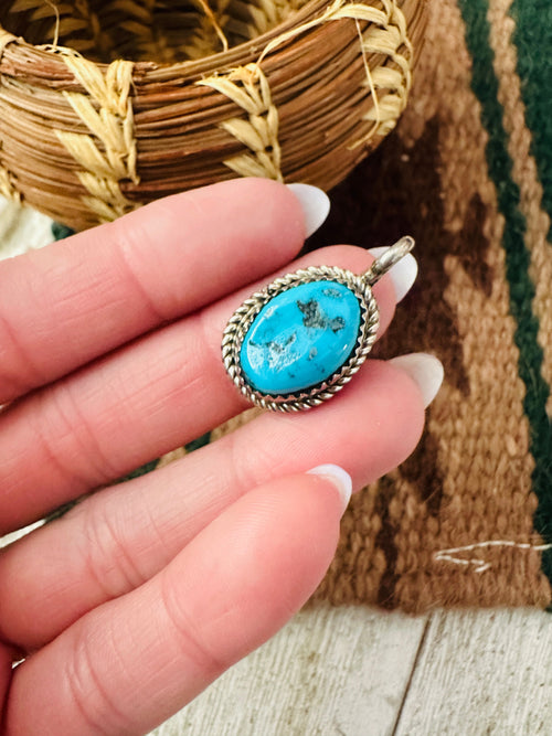 Old Pawn Navajo Turquoise & Sterling Silver Pendant