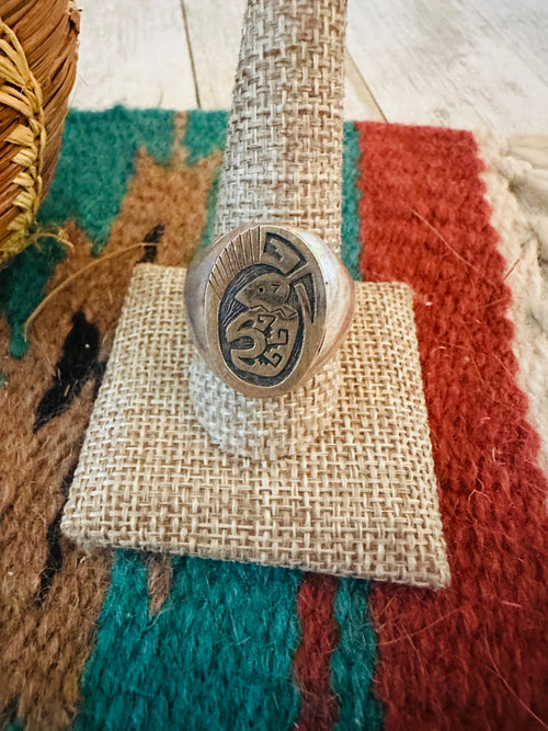 Old Pawn Navajo Sterling Silver with Gold Overlay Ring Size 11.75