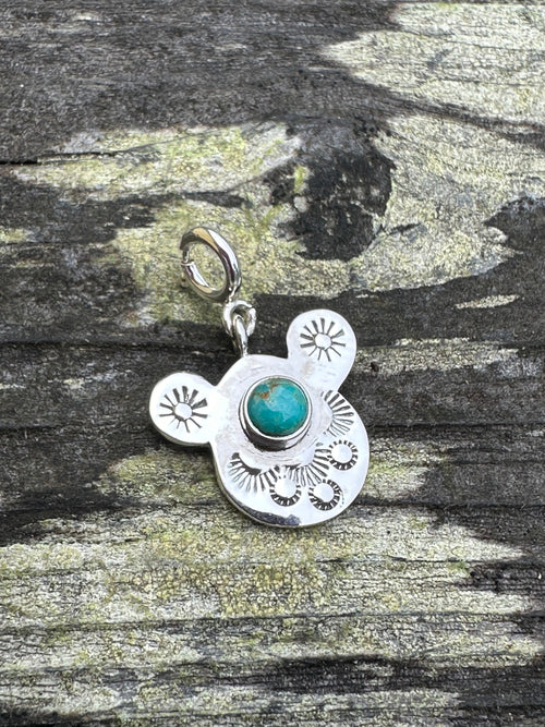 Sterling Silver and Turquoise Teddy Charm